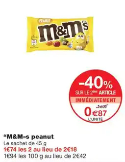 Monop' M&M's peanut offre