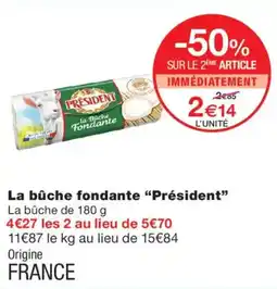 Monop' Président La Bûche Fondante offre