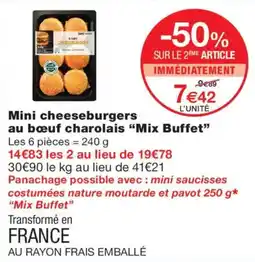 Monop' Mini cheeseburgers Mix Buffet offre