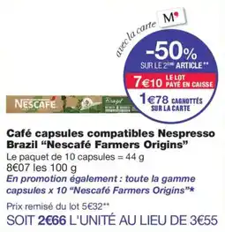 Monop' Nescafé Farmers Origins offre