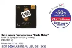 Monop' Carte Noire Café moulu offre