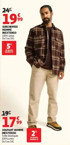 Auchan INEXTENSO SURCHEMISE HOMME offre