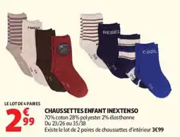 Auchan INEXTENSO CHAUSSETTES ENFANT offre