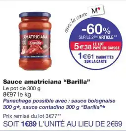 Monop' Barilla Sauce amatriciana offre