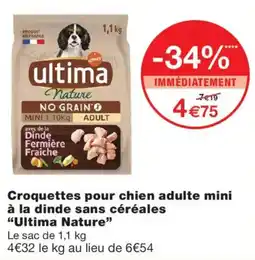 Monop' Ultima Nature Croquettes pour chien adulte mini offre
