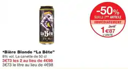 Monop' La Bête Bière Blonde offre