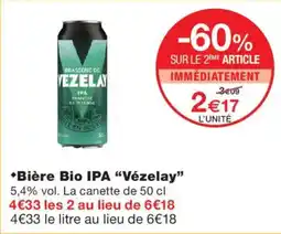 Monop' Vézelay Bière Bio IPA offre