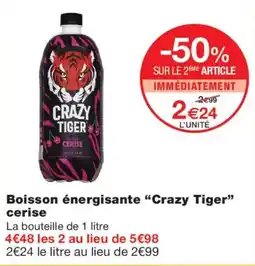 Monop' Crazy Tiger Boisson énergisante offre