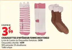 Auchan INEXTENSO Chaussettes d'intérieur femme offre