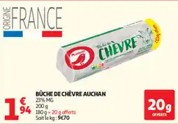 Auchan Auchan Bûche de chèvre offre
