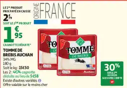 Auchan Auchan Tomme de brebis offre