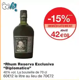 Monop' Diplomatico Rhum Reserva Exclusiva offre