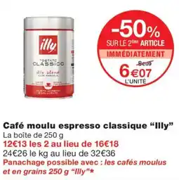 Monop' Illy café moulu espresso classique offre