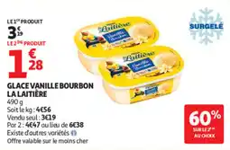 Auchan La Laitière Glace Vanille Bourbon offre