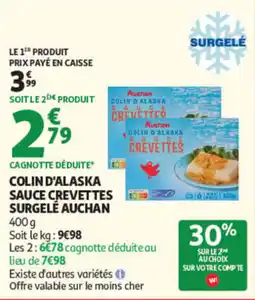 Auchan Auchan COLIN D'ALASKA SAUCE CREVETTES offre