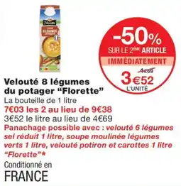 Monop' Florette Velouté 8 légumes du potager offre