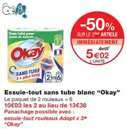 Monop' Okay Essuie-tout sans tube blanc offre