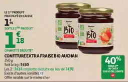 Auchan Auchan Confiture extra fraise bio offre