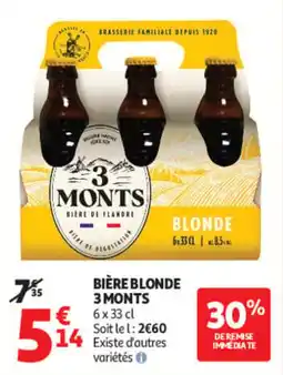Auchan 3 MONTs BIÈRE BLONDE offre