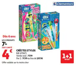 Auchan Clementoni CRÉE TES STYLOS offre