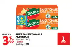 Auchan PANZANI SAUCE TOMATE OIGNONS AIL offre