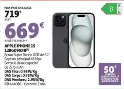 Auchan APPLE IPHONE 15 offre