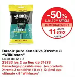 Monop' Wilkinson Rasoir pure sensitive Xtreme 3 offre