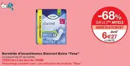 Monop' Tena discreet serviette d'incontinence discreet extra offre
