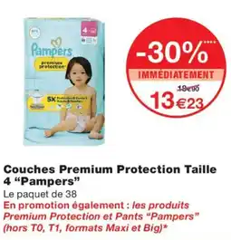 Monop' Pampers Couches Premium Protection Taille 4 offre