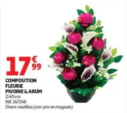 Auchan COMPOSITION FLEURIE PIVOINE & ARUM offre