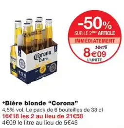 Monop' Corona Bière blonde offre