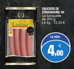 E.Leclerc Charcutor SAUCISSE DE STRASBOURG offre