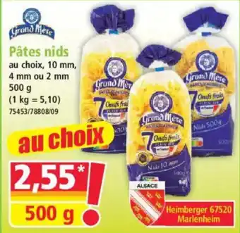 Grand Mère Pâtes nids