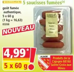 Norma Les Saveurs de l'Alsace Produits de la Cigogne Saucisses fumées d'Alsace offre