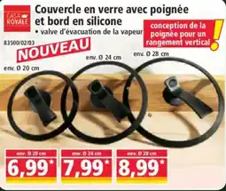 Norma CASA ROYALE Couvercle en verre avec poignée et bord en silicone offre