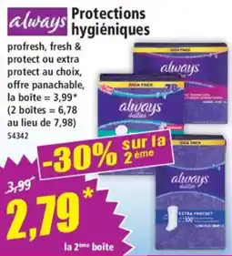 Norma always Protections hygiéniques offre
