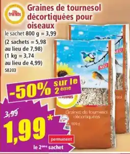 Norma Les friends Graines de tournesol décortiquées pour oiseaux offre