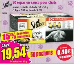 Norma Sheba 50 repas en sauce pour chats offre