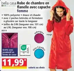 Norma bella casa Robe de chambre en flanelle avec capuche femme offre