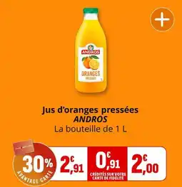 Coccinelle Supermarché ANDROS Jus d'oranges pressées offre