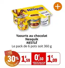 Coccinelle Supermarché Nesquik Yaourts au chocolat offre