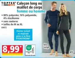 Norma TOPTEX Caleçon long ou maillot de corps femme ou homme offre