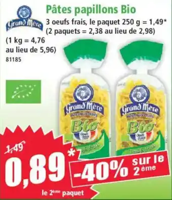 Grand Mere Pâtes papillons Bio