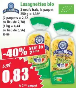 Norma Grand Mere Lasagnettes bio offre
