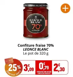 Coccinelle Supermarché LEONCE BLANC Confiture fraise 70% offre