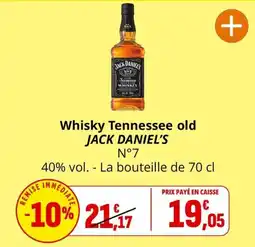 Coccinelle Supermarché JACK DANIEL'S Whisky Tennessee old offre