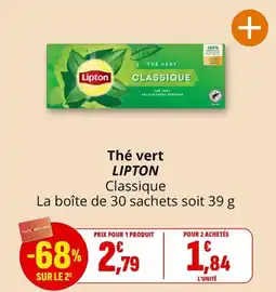 Coccinelle Supermarché LIPTON Thé vert Classique offre