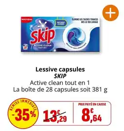Coccinelle Supermarché SKIP Lessive capsules offre