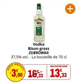 Coccinelle Supermarché ZUBRÓWKA Vodka Bison grass offre