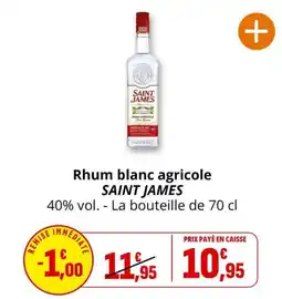 Coccinelle Supermarché SAINT JAMES Rhum blanc agricole offre